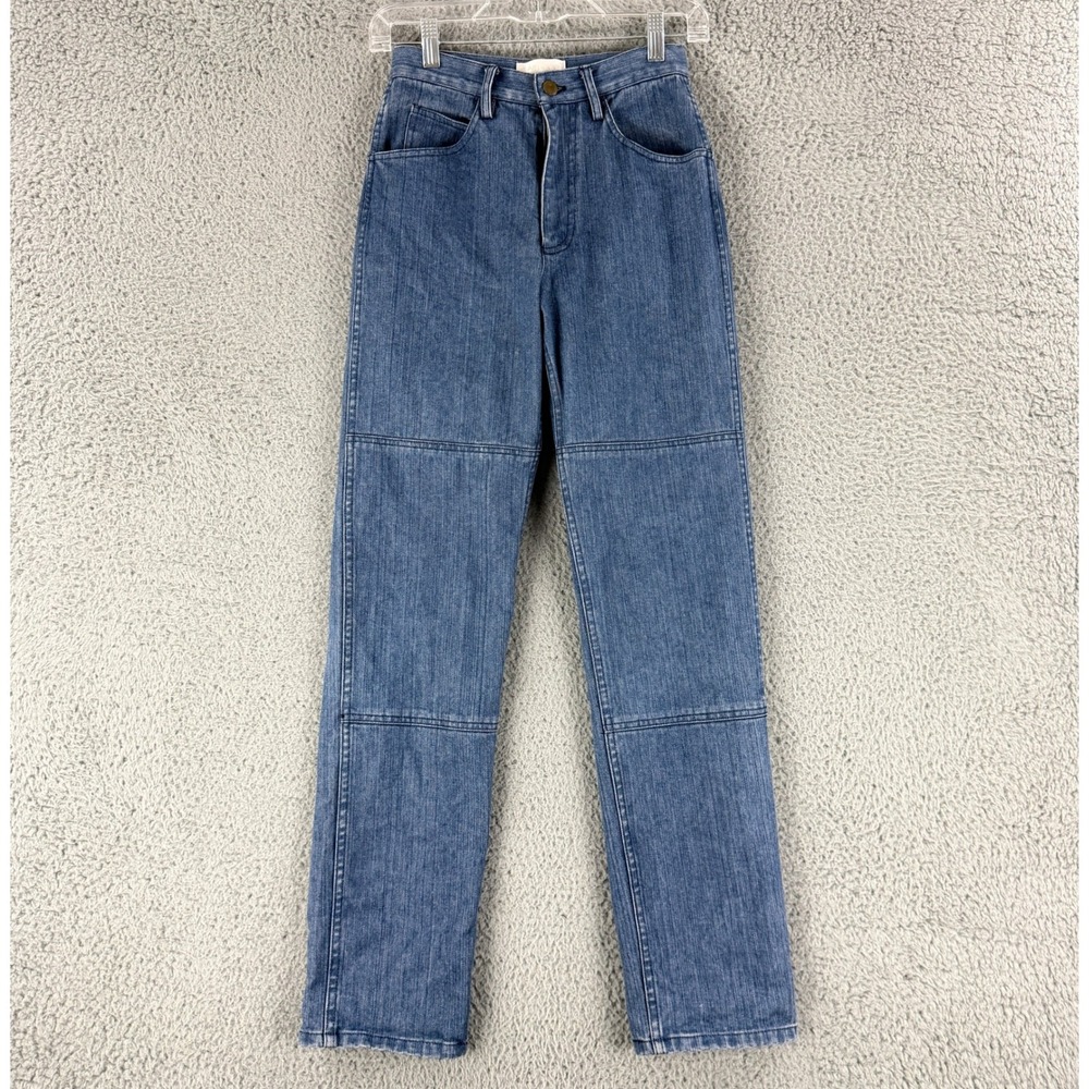 Carleen Jeans Womens 2 Blue Double Knee High Rise Straight Leg Denim Made USA